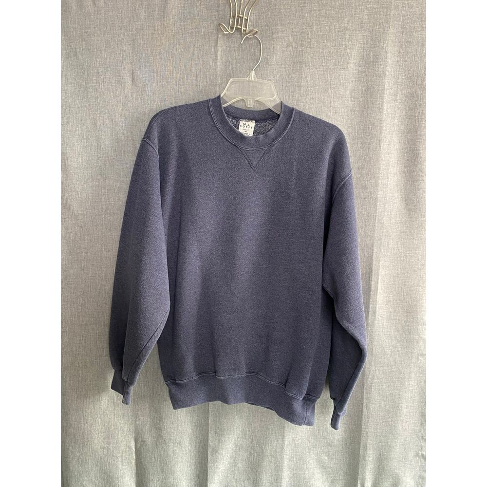Vintage M.J. SOFFE Crewneck Sweatshirt Blue Adult Medium Heavyweight Boxy Fit